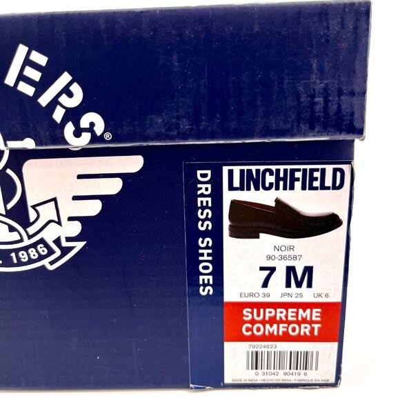 Dockers Linchfield Loafers Size 7M Black Leather Supreme Comfort Dress Shoes